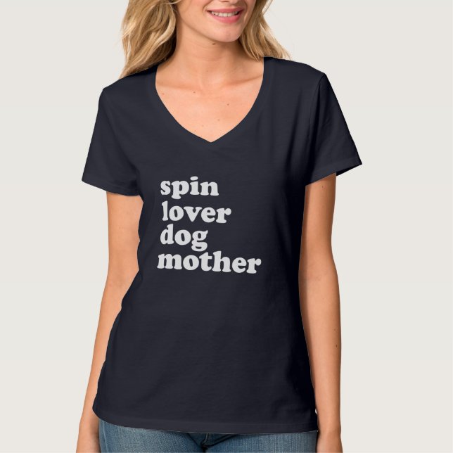 T-shirt Spin Lover Chien Mère Drôle Entraînement Gym Amour (Devant)