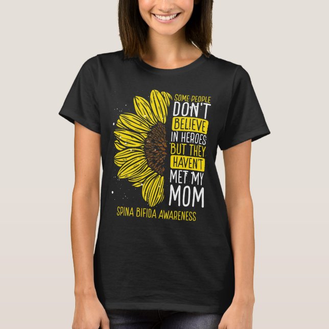 T-shirt Spina Bifida Awareness Ribbon Mom Warrior (Devant)