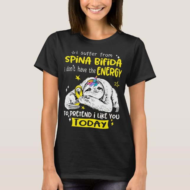 T-shirt Spina Bifida Mois de sensibilisation Ribbon Cadeau (Devant)