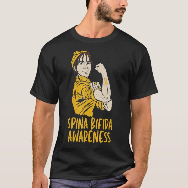 T-shirt Spina Bifida Split Spine Reconnaissance avec Ribb  (Devant)