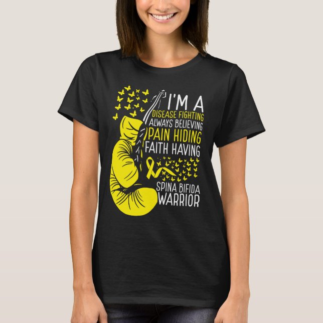 T-shirt Spina Bifida Warrior Awareness Ribbon Disease (Devant)