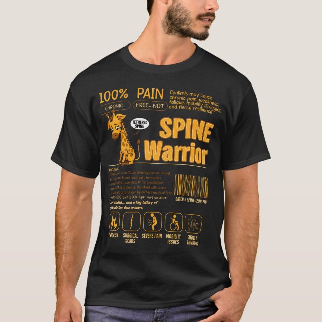 T-shirt Spine Warrior Tethered Spinal Cord Syndrome Tsc Gi (Devant)