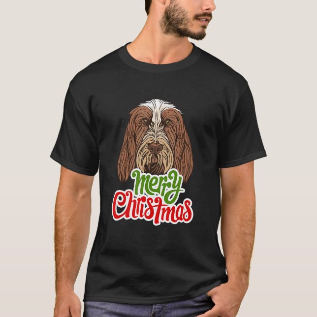 T-shirt Spinone Italiano chien de Noël mignon (Devant)