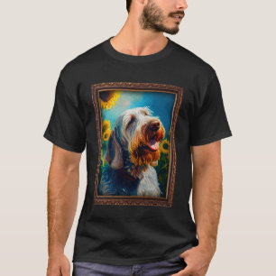 T-shirt Spinone Italiano Peinture Tournesol Fleur Maman Fe