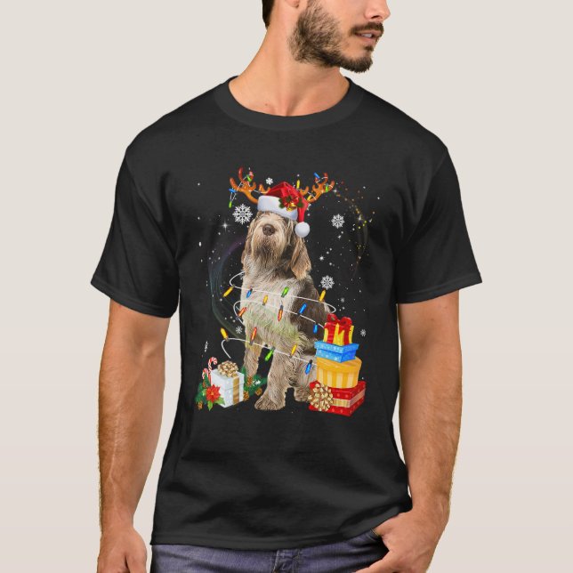 T-shirt Spinone Italiano Reindeer Santa Christmas Funny Do (Devant)