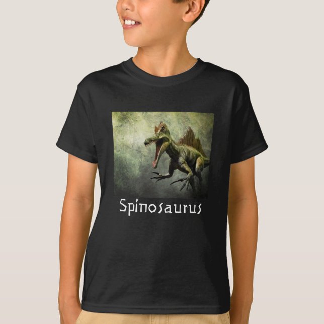 T-Shirt Spinosaurus Dinosaure en Forêt Primitive (Devant)