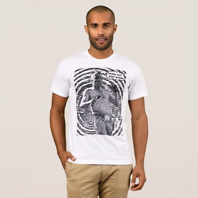T-shirt Spiral Out Keep Going - Retro Rock Comic Maynard  (Devant entier)
