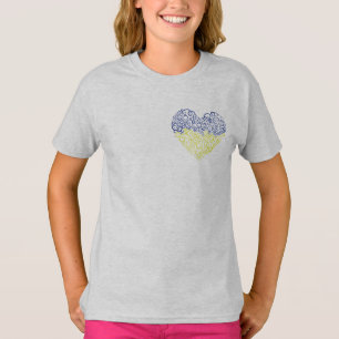T-shirt Spiral tourbillons mehandi coeur drapeau ukrainien