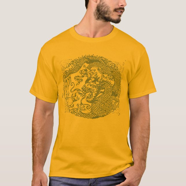 T-shirt Spirale chinoise de cercle de dragon (Devant)