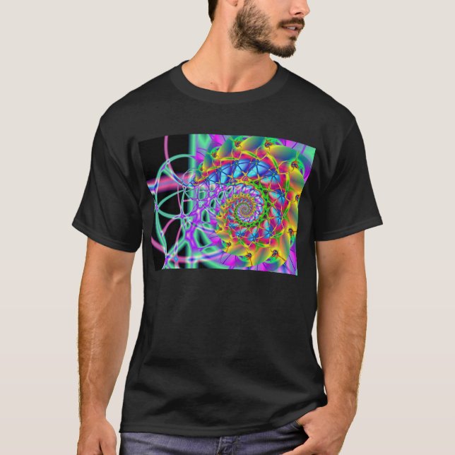 T-shirt spirale de Phoenix d'arc-en-ciel (Devant)