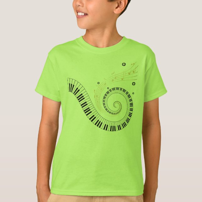 T-shirt spirale de piano classique (Devant)