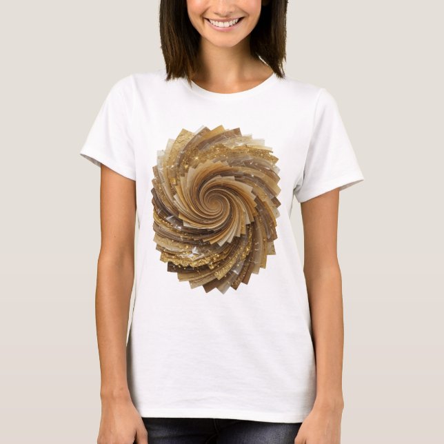 T-shirt Spirale dorée argentée de design audacieux (Devant)