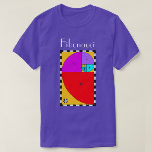 T-shirt spirale Fibonacci colorée