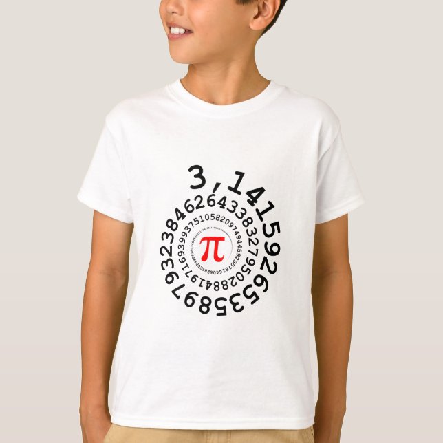 T-shirt spirale originale des chiffres Pi numéro 3,14... (Devant)