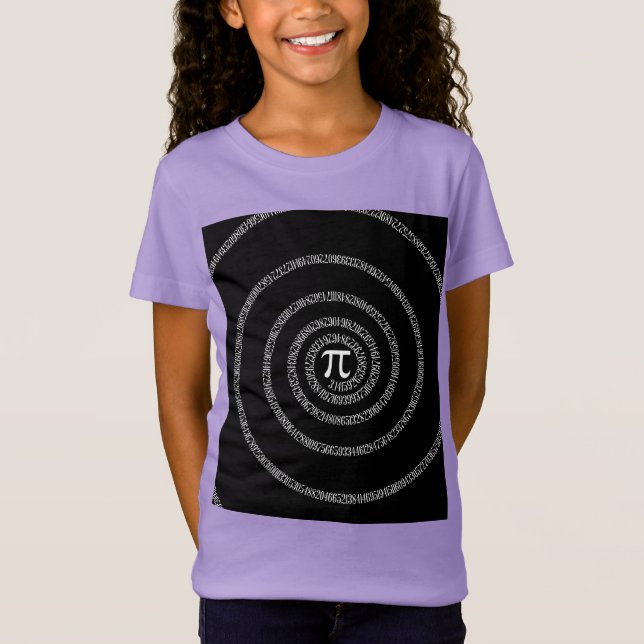 T-Shirt Spirale pour Pi en style noir (Devant)