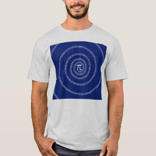 T-shirt Spirale pour typographie de Pi sur Blue