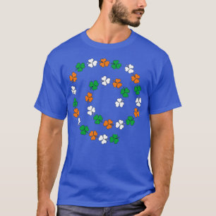 T-shirt Spirale Shamrock blanc vert orange Jour de la Sain