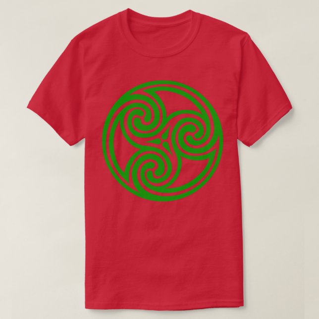 T-shirt Spirale triple céleste verte (Design devant)
