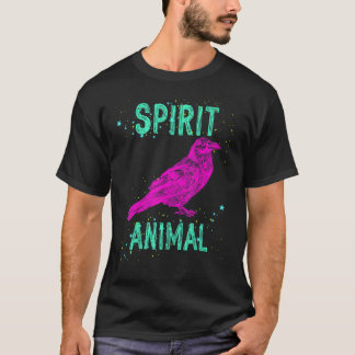 T-shirt Spirit Animal Raven Aime Rose Animaux Confort Coup