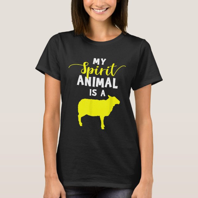 T-shirt Spirit Animal Sheep Sheep Design Sheep Lovers Shee (Devant)
