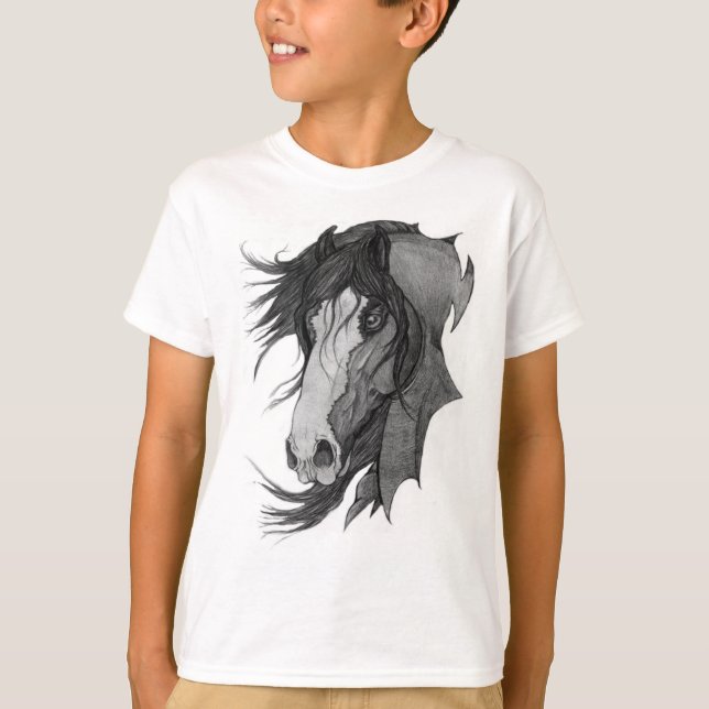 T-shirt 'Spirit' Clydesdale Stallion Horse Art (Devant)