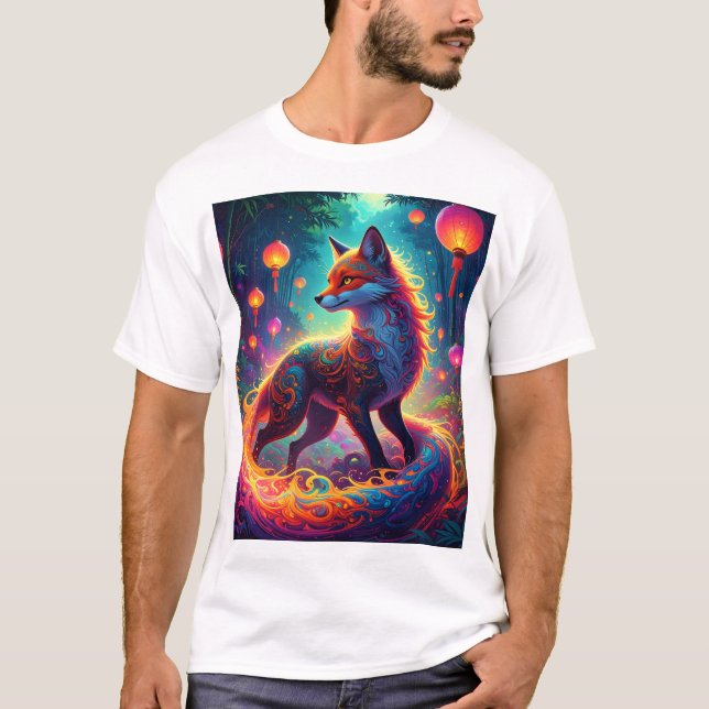 T-shirt Spirit Fox of the Lantern Grove (Devant)
