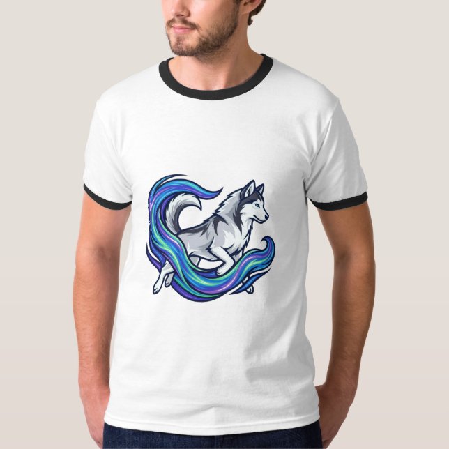 T-shirt Spirit Husky Electric Blue Aura Graphic (Devant)
