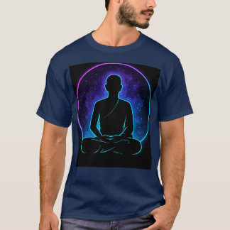 T-shirt Spirituel du moine méditant au néon | Ze c