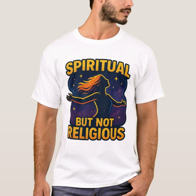 T-shirt "Spirituel, mais pas religieux" - Esprit Cosmique (Devant)