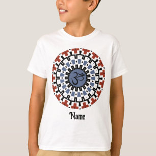 T-shirt Spirituel Mandala Yoga Om Blue Rust Customisé