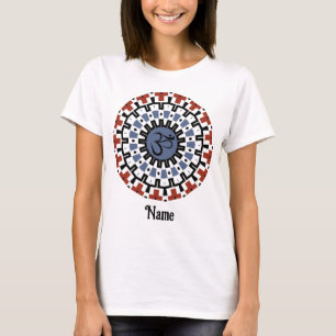 T-shirt Spirituel Mandala Yoga Om Blue Rust Customisé