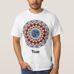 T-shirt Spirituel Mandala Yoga Om Rust Bleu Customisé
