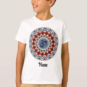 T-shirt Spirituel Mandala Yoga Om Rust Bleu Customisé