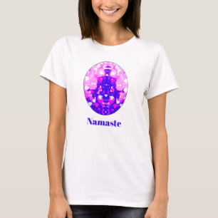 T-shirt Spirituel Rose assis Yoga Pose Namaste