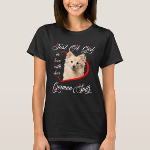 T-shirt Spitz allemand Juste une fille amoureuse de ses ch