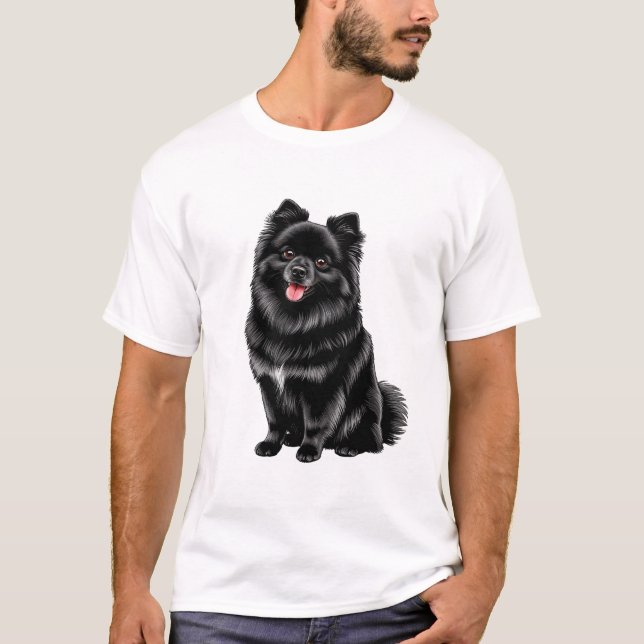 T-shirt Spitz japonais noir (Devant)