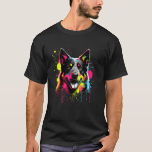 T-shirt Splash Art Chien de Bétail Australien
