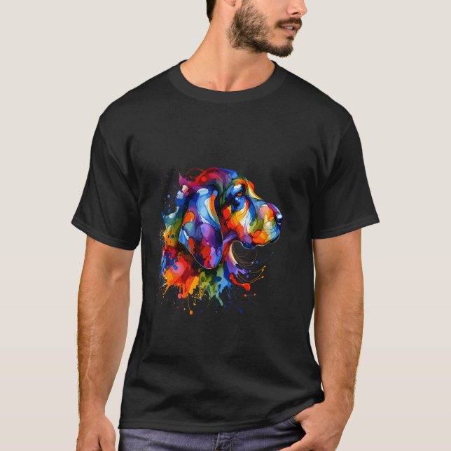 T-shirt Splash Art Chien de Saint-Hubert (Devant)