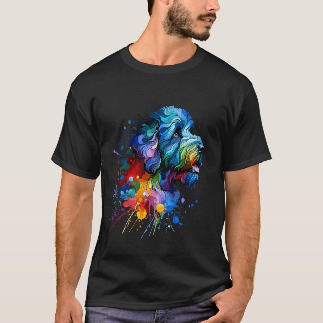 T-shirt Splash Art Chien d'Eau Espagnol (Devant)