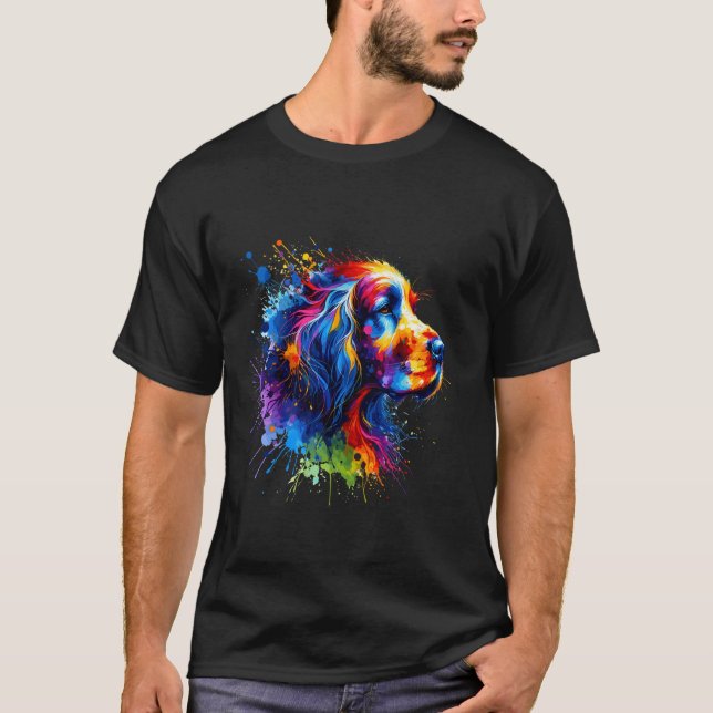 T-shirt Splash Art English Setter (Devant)