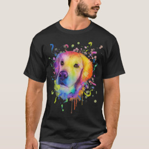 T-shirt Splash Art Golden Retriever Chien Cadeau Hommes Fe