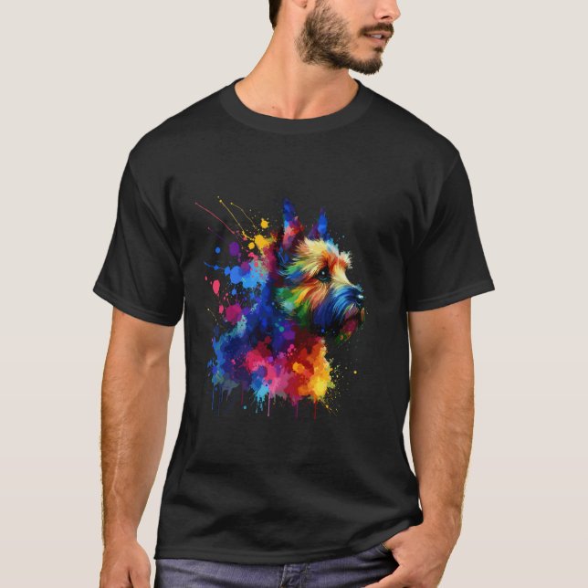 T-shirt Splash Art Norwich Terrier (Devant)
