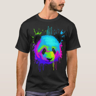 T-shirt Splash Art Panda Gift Animal Panda Bear Lovers 