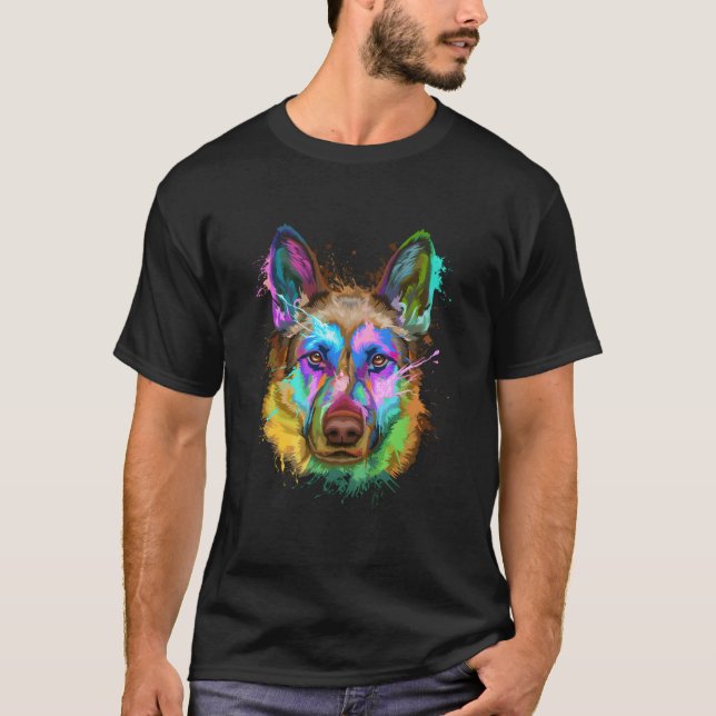 T-shirt Splash Berger Allemand Gsd (Devant)