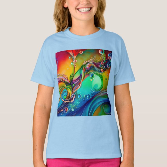 T-shirt Splash ! Bulles colorées Abstraites (Devant)