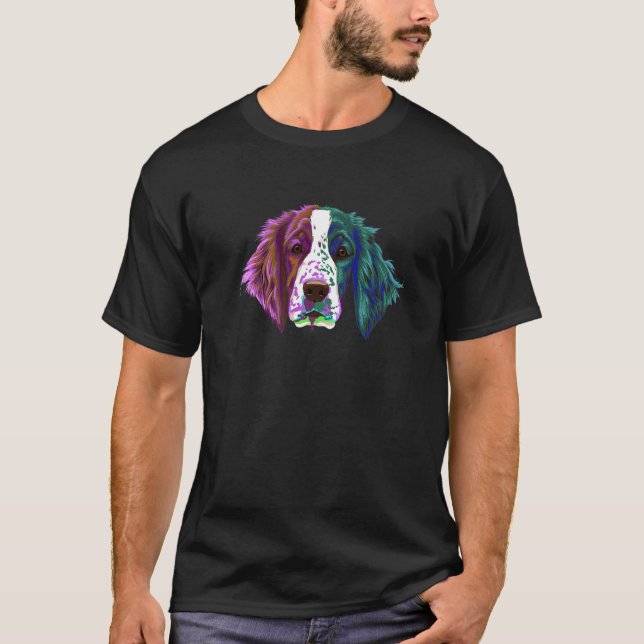 T-shirt Splash Dog Welsh Springer Spaniel (Devant)