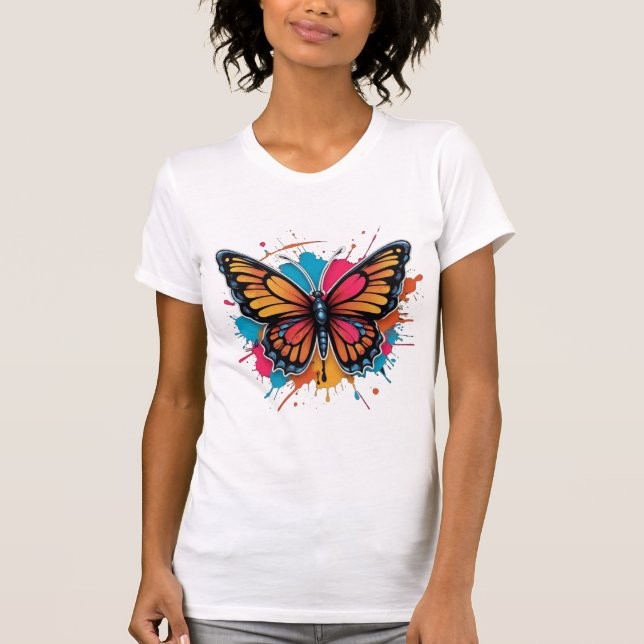 T-shirt splashing butterfly (Devant)