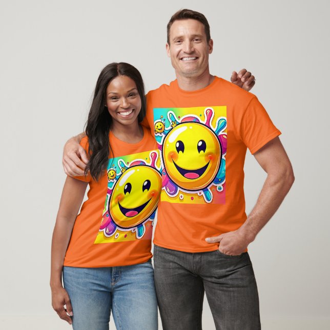 T-shirt Splashy Happy Emoji Fun