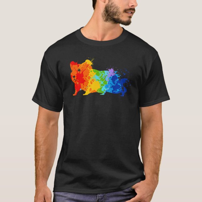 T-shirt Splattering Paint Hamster Drip Painting Hamster (Devant)