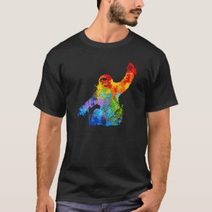 T-shirt Splattering Paint Sloth Drip Painting Sloth